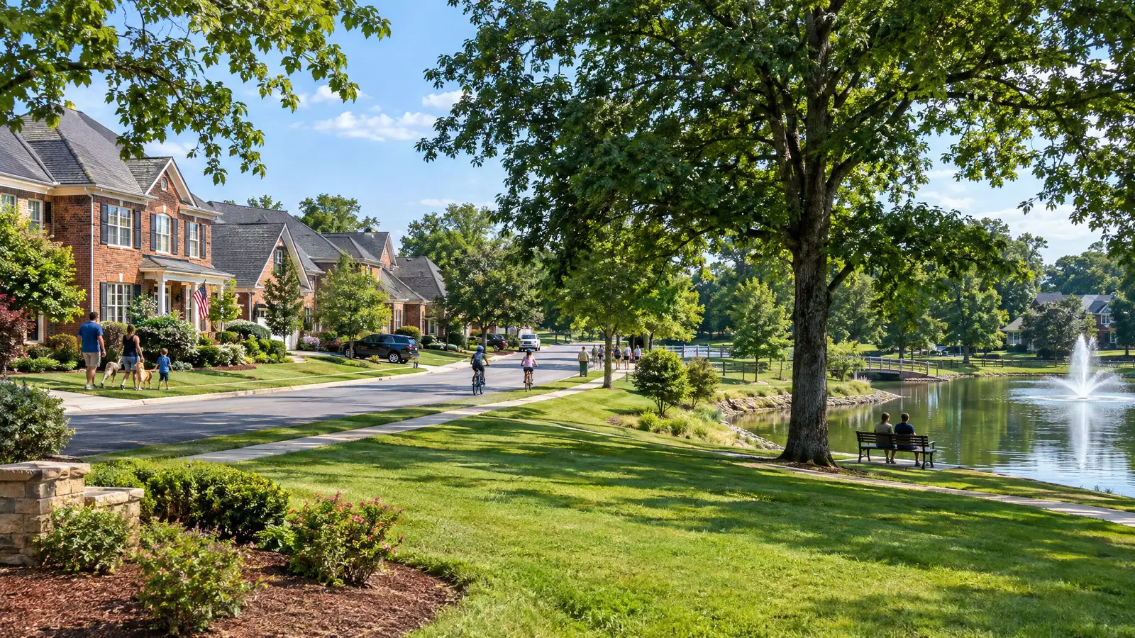 A neighborhood scene from Dalton, GA
