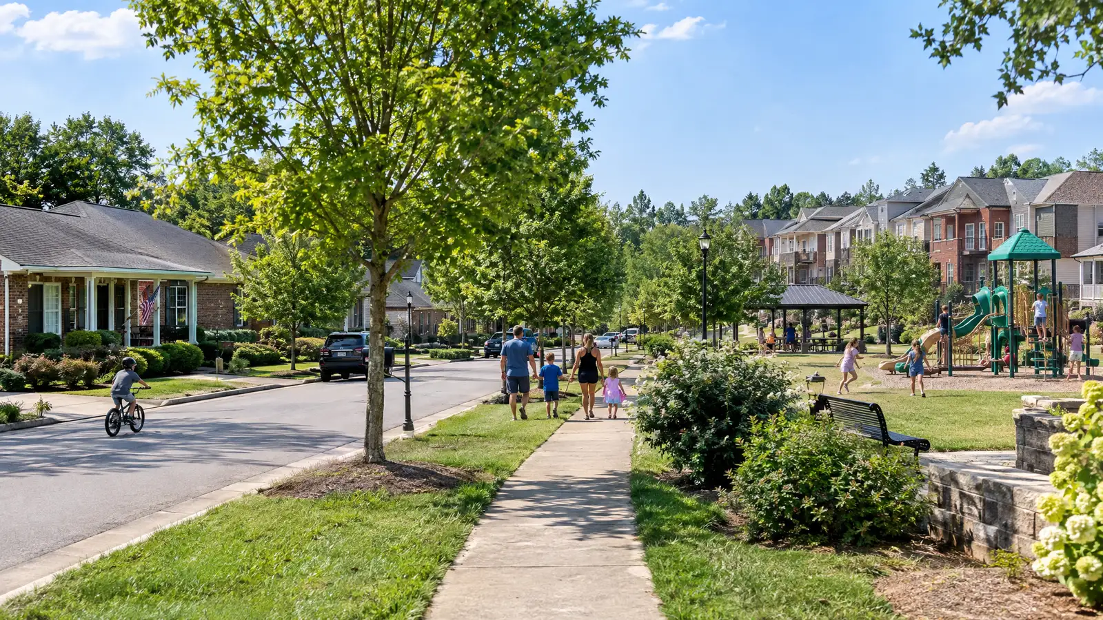 A neighborhood scene from Red Bank, TN